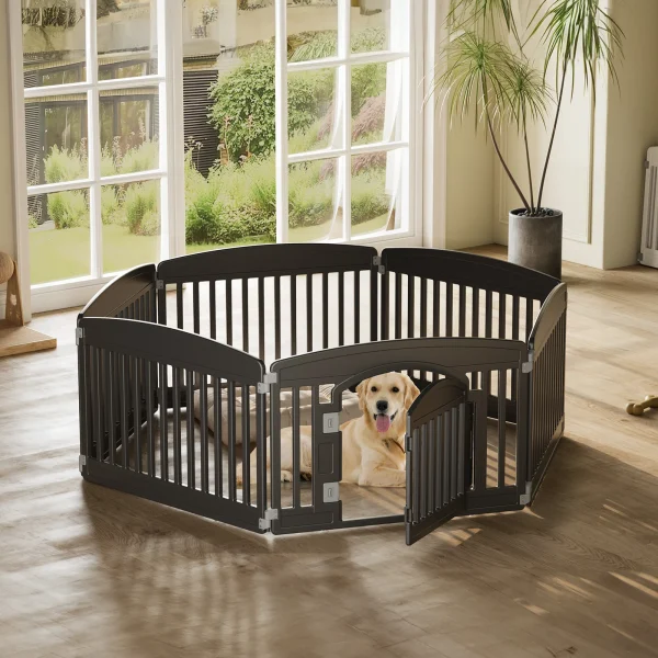 JHK 6-Panel Foldable Plastic Dog Playpen & Puppy Fence