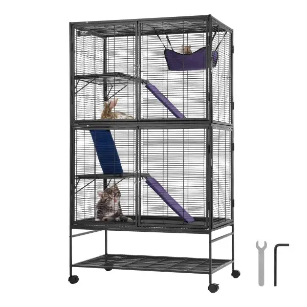 64.6" 4-Tier Rolling Ferret Cage