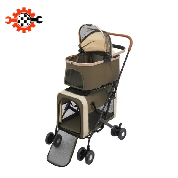 Foldable Pet Stroller for Small/Medium Pets—18.1x22.8x38.2in,