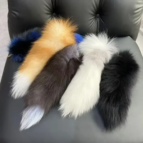 Huge Fluffy Faux Fur Fox Tail Keychain