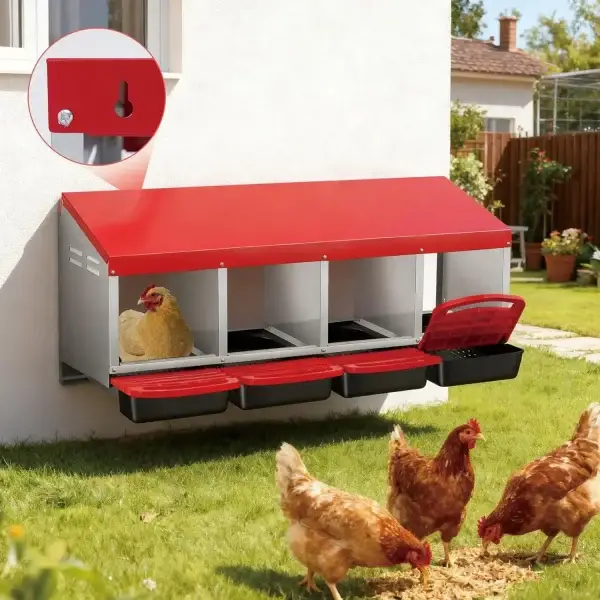 Multi-Compartment Metal Waterproof Steel Laying Box for Hens Ducks Rabbits