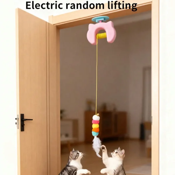 This Interactive Cat Toy Can Move The Ball Up And Down Automatically Without Manual Operation, Stimulating The Cat's Hunting Instinct. Made Of Durable Plastic, USB Rechargeable, And Easy To Install.